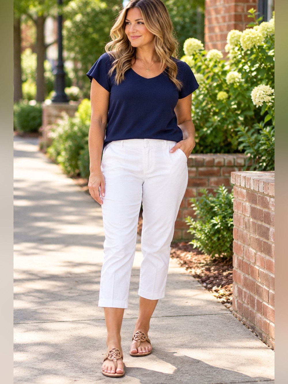 Tommy Hilfiger White Cropped Capri Pants Women’s Size 10 Classic Preppy